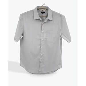 Quince Menswear XL Short Sleeve Casual Shirt Button Down Collar‎ Solid Gray